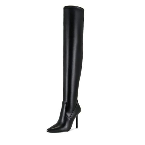 Steve Madden Women Vivee Over The Knee Boots Black Size 5.5 - Picture 1 of 1